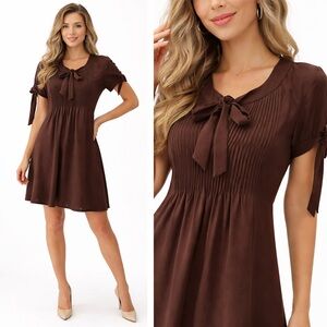 SPENSE Brown Short Sleeve Dress 8 medium